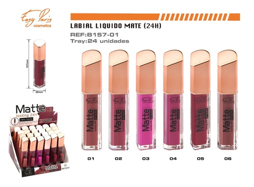 [B157-01] Lip gloss 24 horas 24 unidades - Cosmética y maquillaje