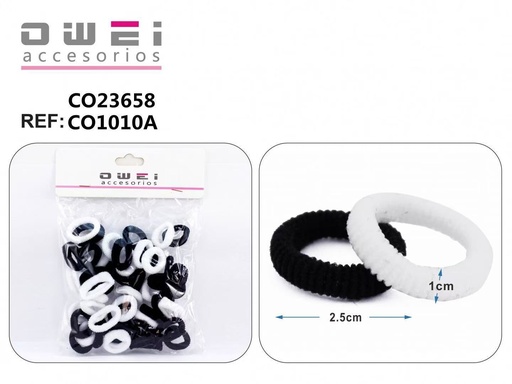 [8428947236580] Gomitas B/N 12 unidades CO23658 - Accesorios de pelo y moda