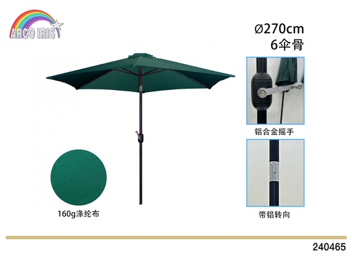 [240465] Sombrilla de jardín de hierro 6 varillas 270 cm - Accesorios para exterior y sombra