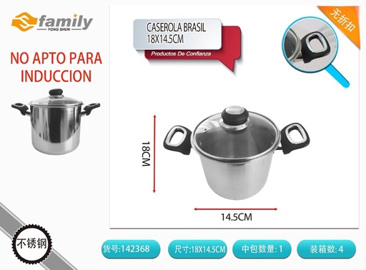 [142368] Cacerola Brasil de 18x14.5 cm - Utensilio de cocina para salsas y guisos