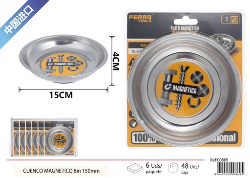 [00869] Cubierto magnético de acero inoxidable 6 pulgadas 150 mm - Herramientas de ferretería