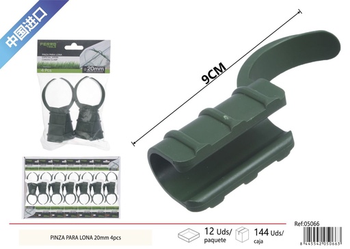 [05066] Pinza para lona 20 mm 4 piezas - Accesorios de jardinería