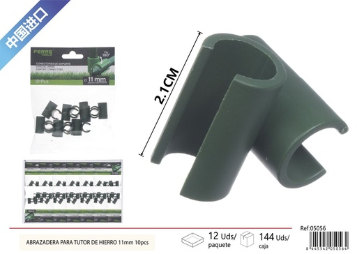 [05056] Abrazadera para tutor de hierro 11 mm 10 piezas - Accesorios de jardinería