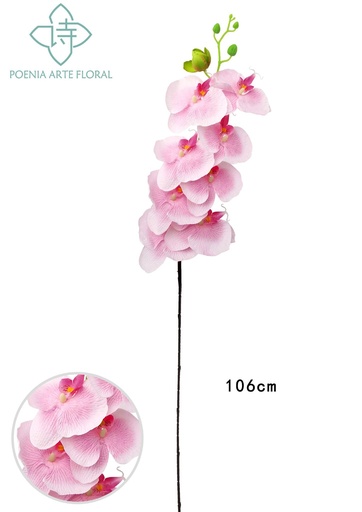[8435588852017-粉色] Rama de orquídeas de felpa de 8 cabezas - Accesorios decorativos para el hogar