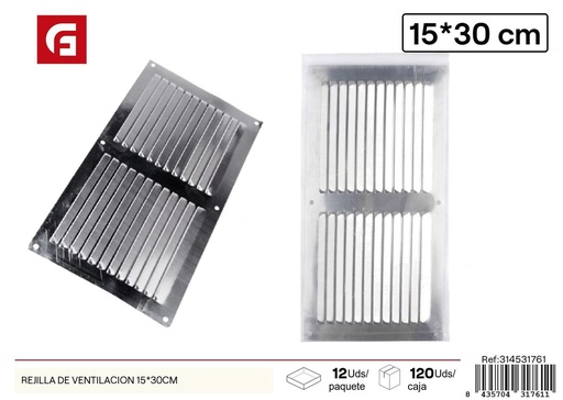 [314531761] Rejilla de ventilación 15*30 cm - Accesorios de ferretería