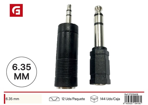 [171019418] Cable conector estéreo 6.35 mm - Electrónica y cables de audio