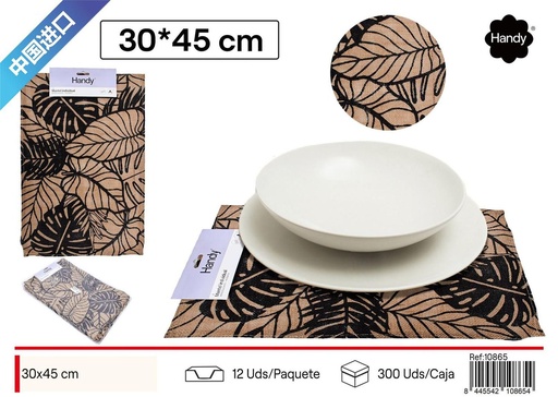 [10865] Salvamantel de lino estampado 30*45 cm - Textil para el hogar y salvamanteles