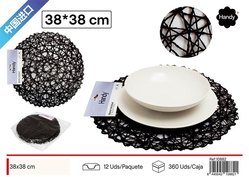 [10882] Salvamantel redondo color café claro 38*38 cm - Textil para el hogar y salvamanteles