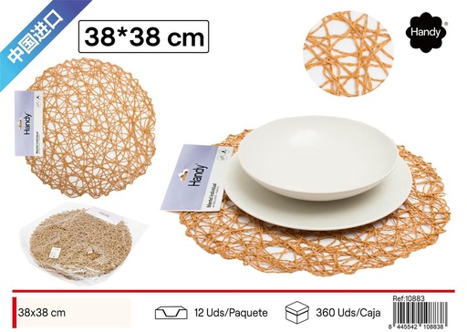 [10883] Salvamantel redondo color beige 38*38 cm - Textil para el hogar y salvamanteles