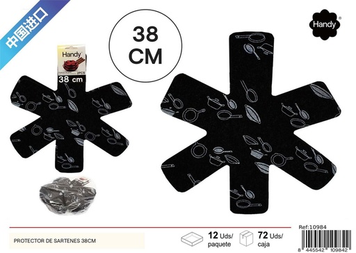 [10984] Protector de sartenes 38 cm color negro - Utensilios de cocina y protectores