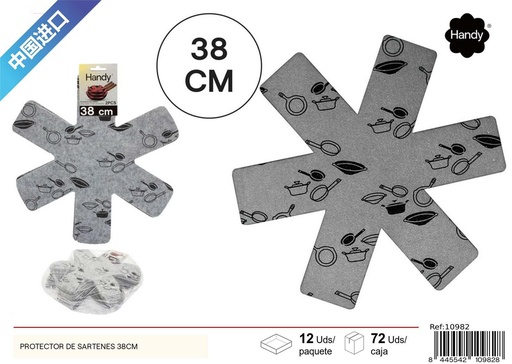 [10982] Protector de sartenes 38 cm color gris - Utensilios de cocina y protectores