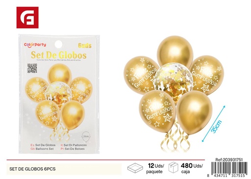 [203931751] Set de globos 6 pcs - Artículos de fiesta y globos