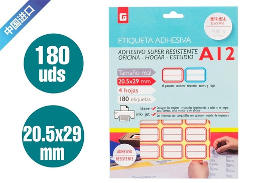 [6701012] Etiqueta adhesiva 20*28.5mm - Material de oficina y etiquetas