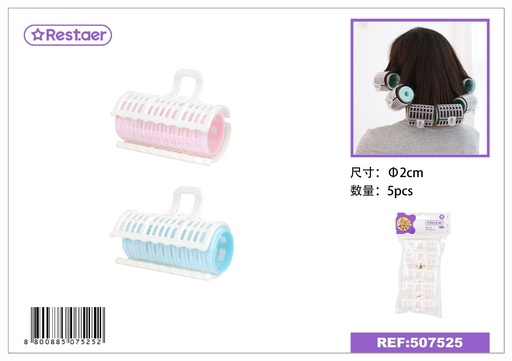[507525] Rulos de nylon con clip 2cm 5 piezas - Accesorios de belleza y peluquería