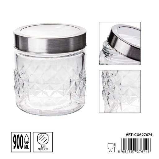 [0235311] Tarros de cristal 900ml 11.2X11.2X12.8cm - Artículos de hogar y tarros de almacenamiento