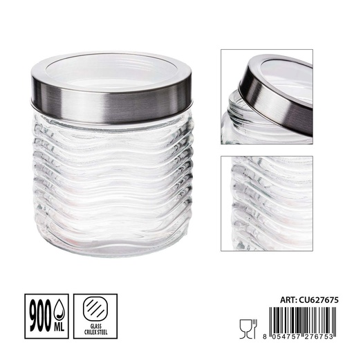[0235312] Tarros de cristal 900ml 11.2X11.2X12.8cm - Artículos de hogar y tarros de almacenamiento