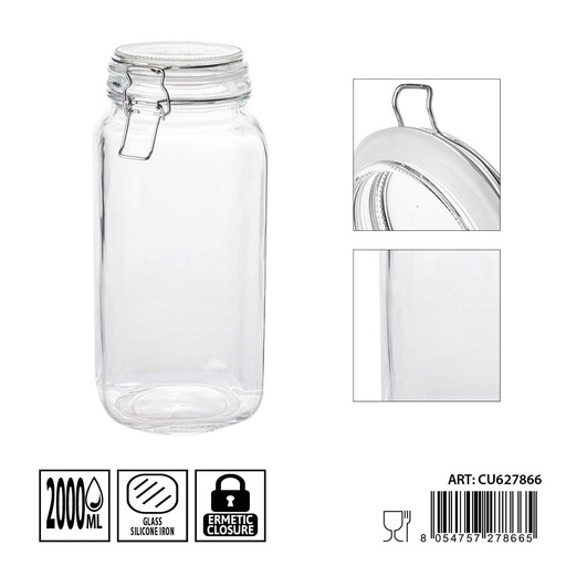 [0236171] Tarros de cristal herméticos 2000 ml 11.5x26 cm - Accesorios de cocina