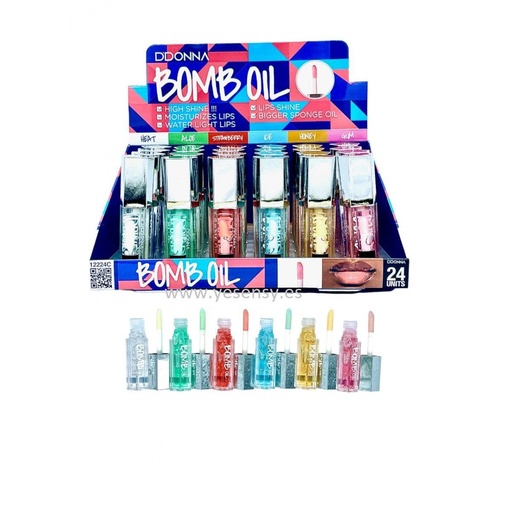 [8436045032607] Bolsa de brillo labial Bomb Oil 24 unidades - Cosméticos y maquillaje