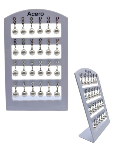 [4881-00] Expositor de pendientes de acero 12 unidades - Joyería y bisutería (perlas)