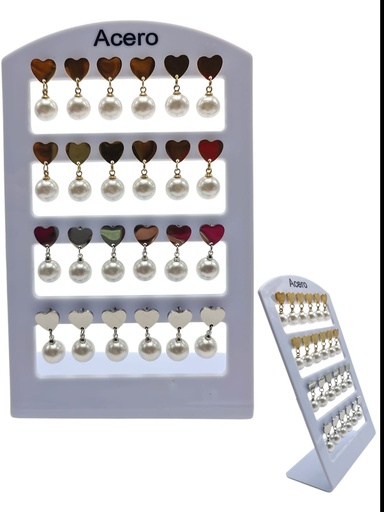 [4942-00] Expositor de pendientes de acero 12 unidades - Joyería y bisutería (perlas)