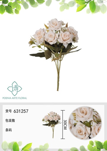 [631257BLANCO] Ramo de flores artificiales de magnolia vieja de 30 cm - Decoración floral