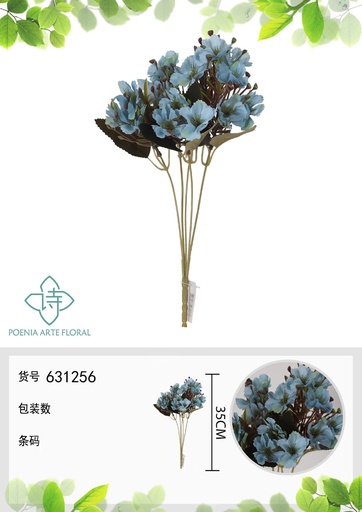[631256AZUL] Ramo de flores artificiales de dahlia nueva de 35 cm - Decoración floral