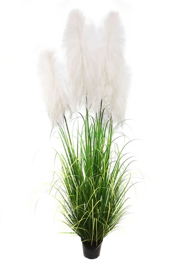 [631369-8435588861736] Rama de juncos de tela con 5 hojas de 150 cm - Decoración vegetal