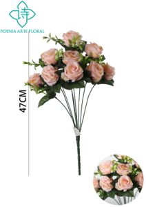 [6101101香槟] Ramo de flores artificiales de 9 cabezas tipo bolas F0683 - Decoración floral