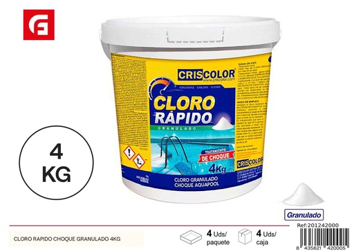 [201242000] Cloro rápido choque granulado 4 kg - Accesorios de piscina