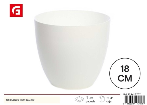 [124411767] Tazón blanco para plantas 18CM - Jardinería y macetas