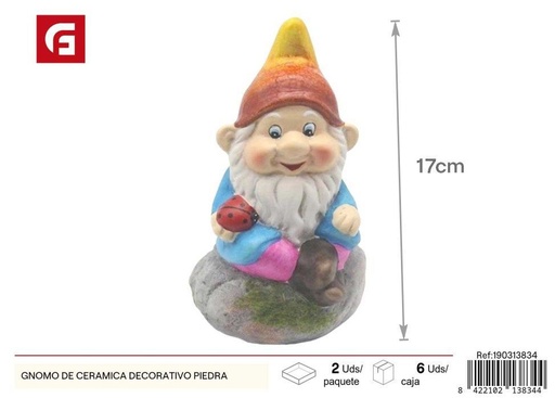 [190313834] Gnomo de cerámica decorativo piedra - Accesorios de jardín y decoración