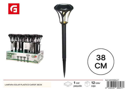 [200988627] Lámpara solar plástico Cardif 38 cm - Iluminación de jardín eficiente