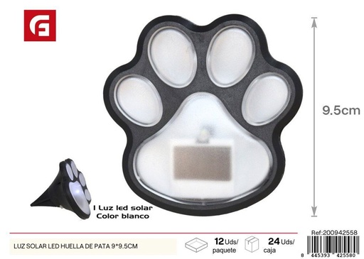 [200942558] Luz solar LED huella de pata 9x9.5 cm - Adornos lumínicos de jardín 