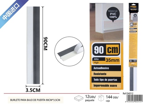 [04012] Burlete para bajo de puerta 3.5*90 cm gris - Accesorios de ferretería