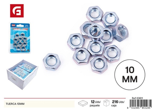 [33611] Tuerca 10 mm - Accesorios de ferretería