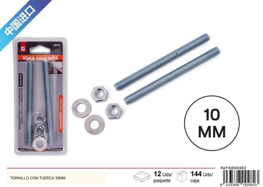 [6800482] Tornillo con tuerca 10 mm - Accesorios de ferretería