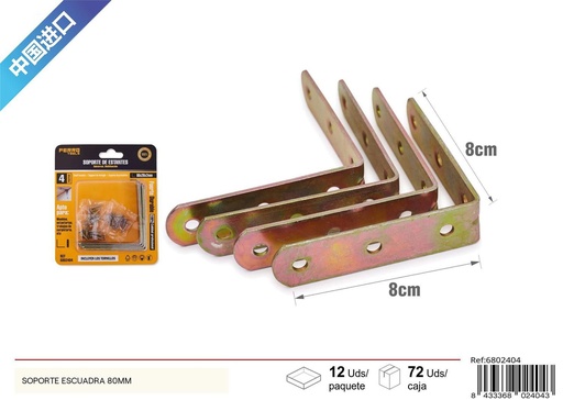 [6802404] Soporte escuadra 80mm - Accesorios de ferretería y soportes