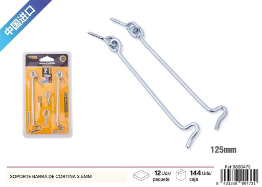 [6800473] Soporte barra de cortina 3.5mm - Accesorios de baño y cortinas