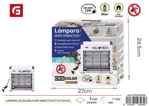 [201243064] Lámpara LED blanca anti insectos 27x10.5x24.5 cm - Productos electrónicos