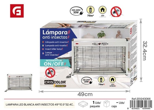 [201243066] Lámpara LED blanca anti insectos 49x10.5x32.4 cm - Productos electrónicos
