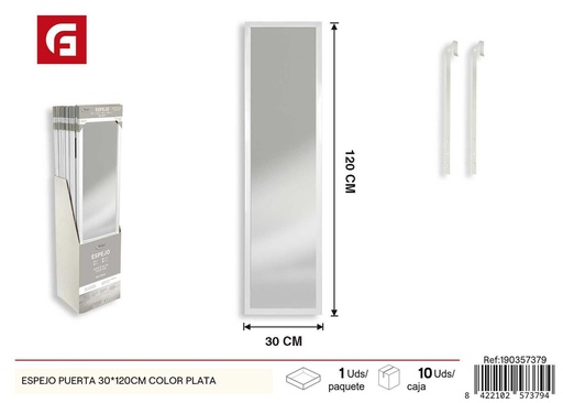 [190357379] Espejo de puerta 30*120 cm color plata - Decoración de hogar