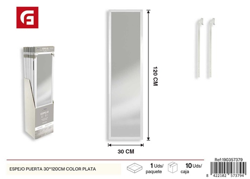 [190357379] Espejo de puerta 30x120cm color plata - Decoración y espejos