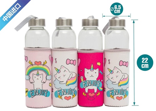 [6803365] Botella cristal con forro 500 ml - Botellas y utensilios de cocina