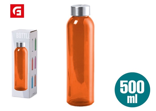 [188210026] Botella de cristal sin BPA 500ML color naranja - Productos de vidrio y cerámica