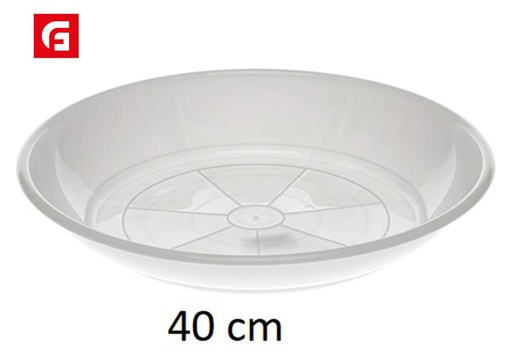 [121620405] Plato maceta de 40 cm blanco - Macetas y jardinería