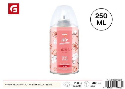 [110209803] Recambio de aromatizante para coche rosas y talco 250 ml - Ambientador para autos