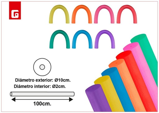 [201206524] Bastón acuático mega churro 100cm - Juguetes para la piscina