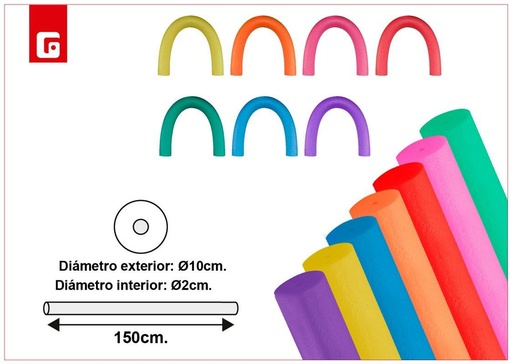 [201206676] Bastón maxi mega churro 150cm color surtido - Juguetes para el agua