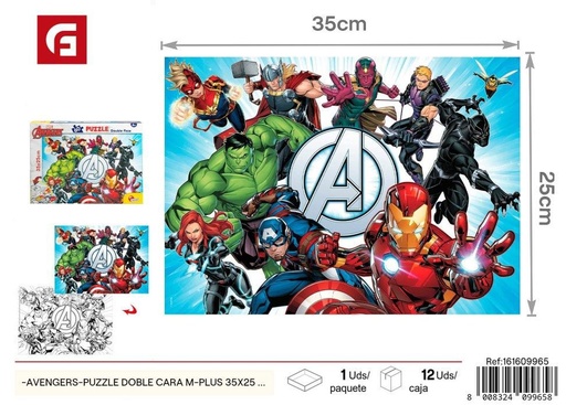 [161609965] Puzzle doble cara de Avengers 60 piezas 35*25 cm - Juguete educativo de superhéroes