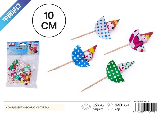 [9650615] Complemento decoración tartas en forma de payaso - Accesorio festivo para fiestas